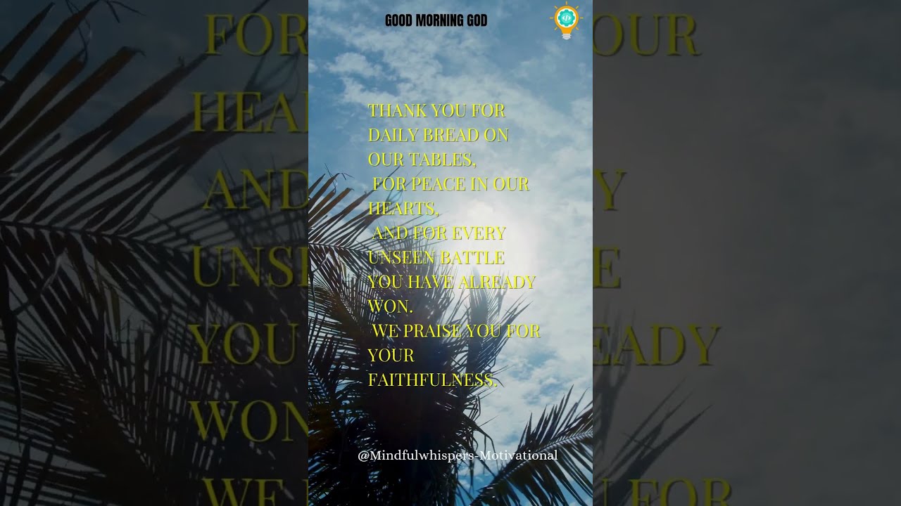 Good Morning God: Midweek Prayer For Peace And Renewal