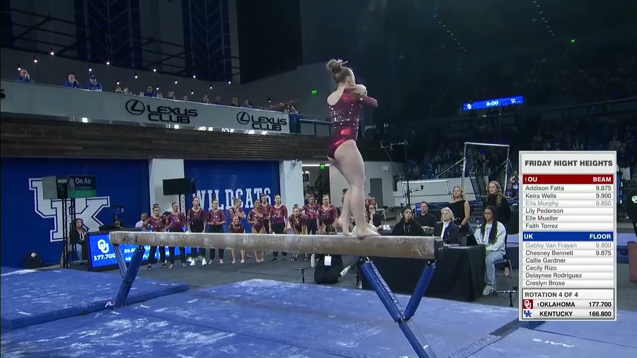 Lily Pederson 9.9 Beam Oklahoma vs Kentucky 1-30-26