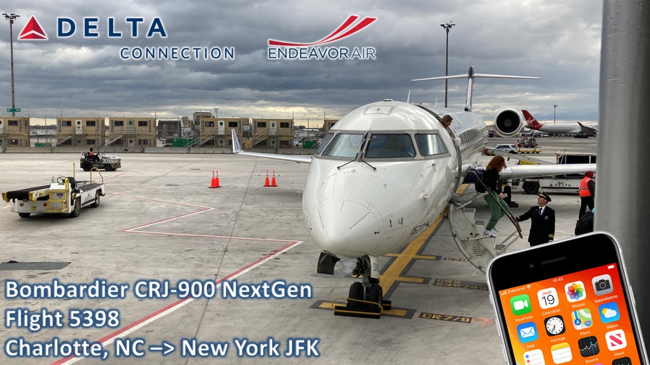(HD/60) Delta Connection/Endeavor flight 5398 from Charlotte to New York Kennedy.