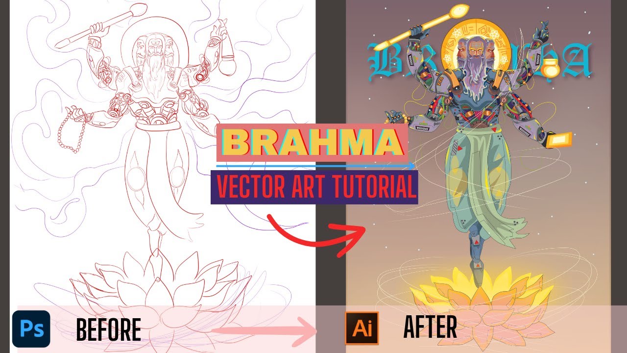 Brahma Vector Art|| Vector Art Tutorial|| Cyberpunk|| Speed Art|| Sarviverse