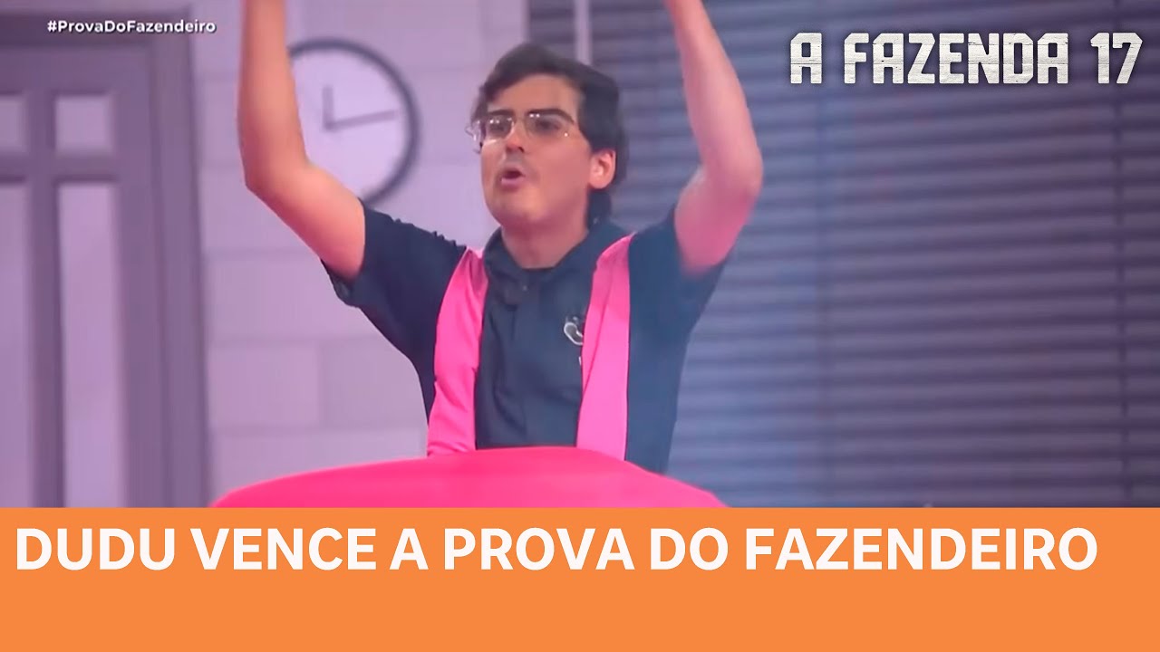 A FAZENDA 17: Dudu vence Prova, se livra da Roça e é o novo Fazendeiro da semana