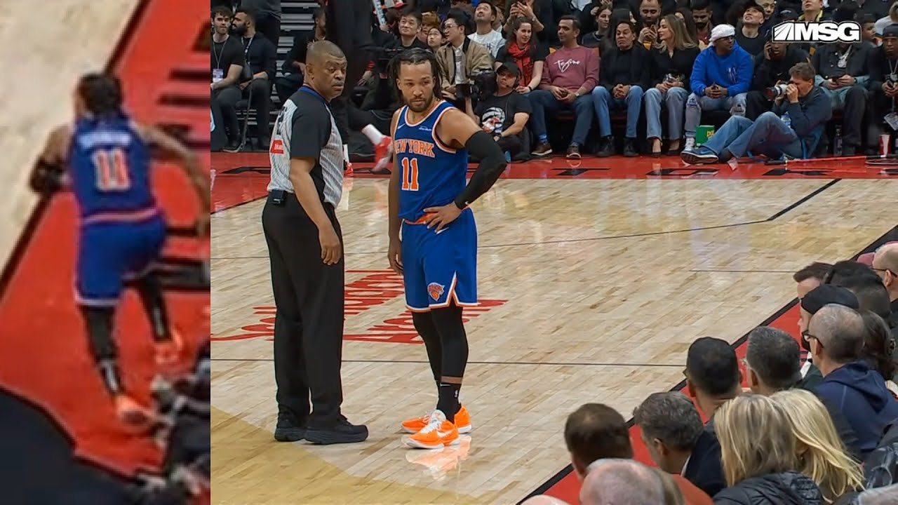 Jalen Brunson wasn't happy with courtside fan after rolling his ankle on their foot