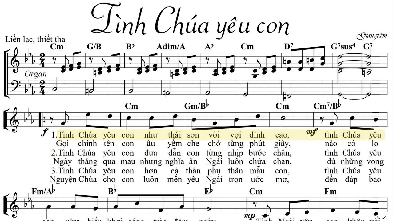 Tình Chúa Yêu Con - Giang Tâm (Tập hát - bè phụ)
