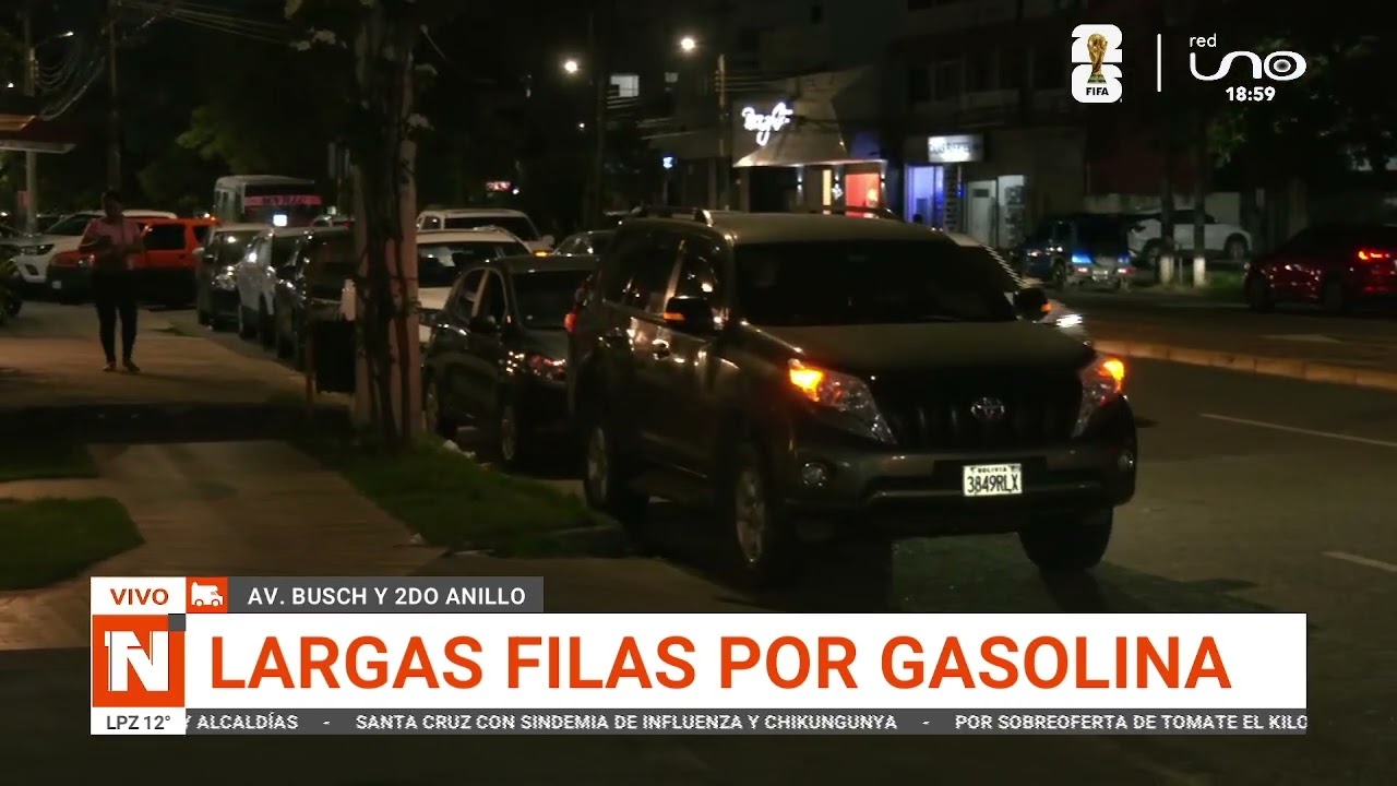 LARGAS FILAS POR GASOLINA EN SCZ