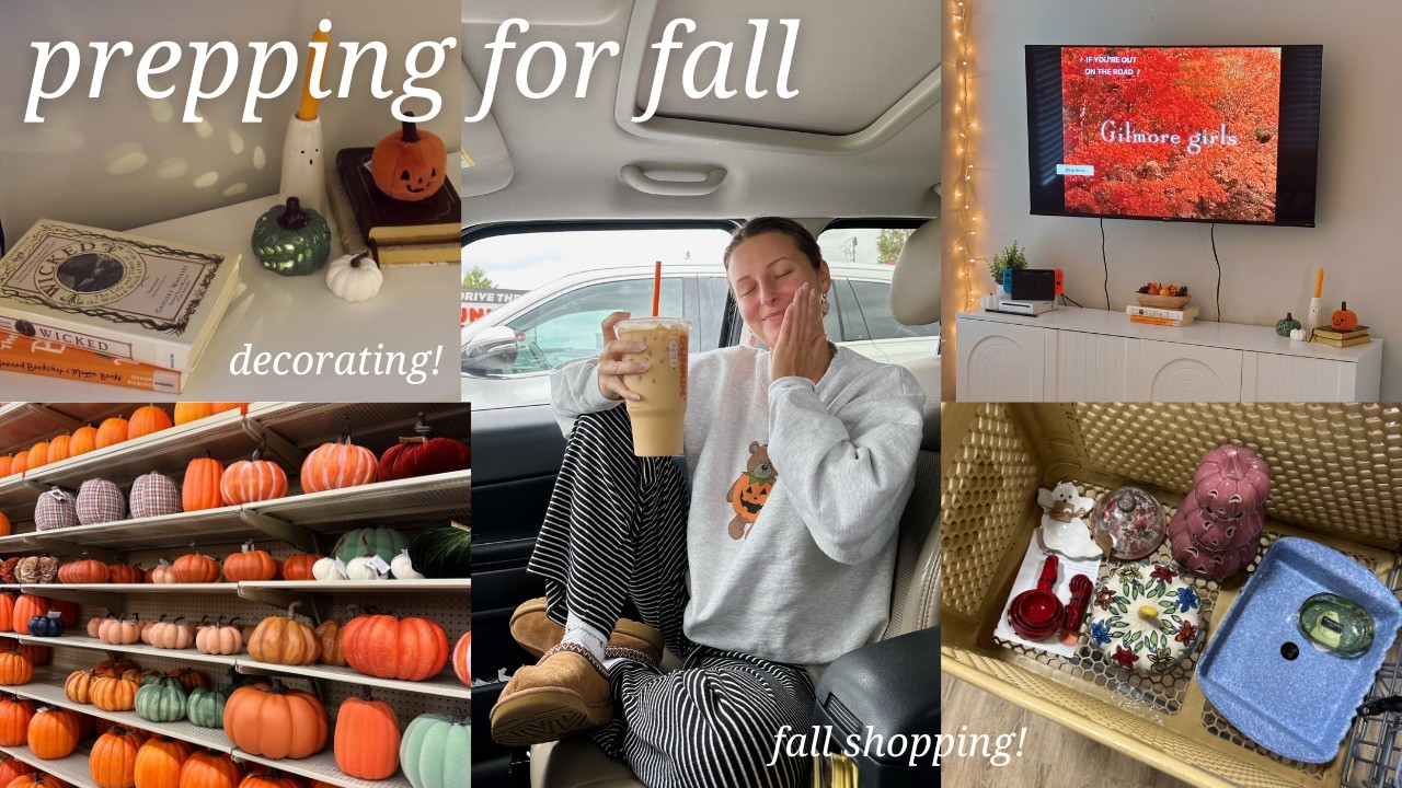 PREPPING FOR FALL🍁decorate & shop with me + rewatching gilmore girls, fall TBR, & crochet updates!
