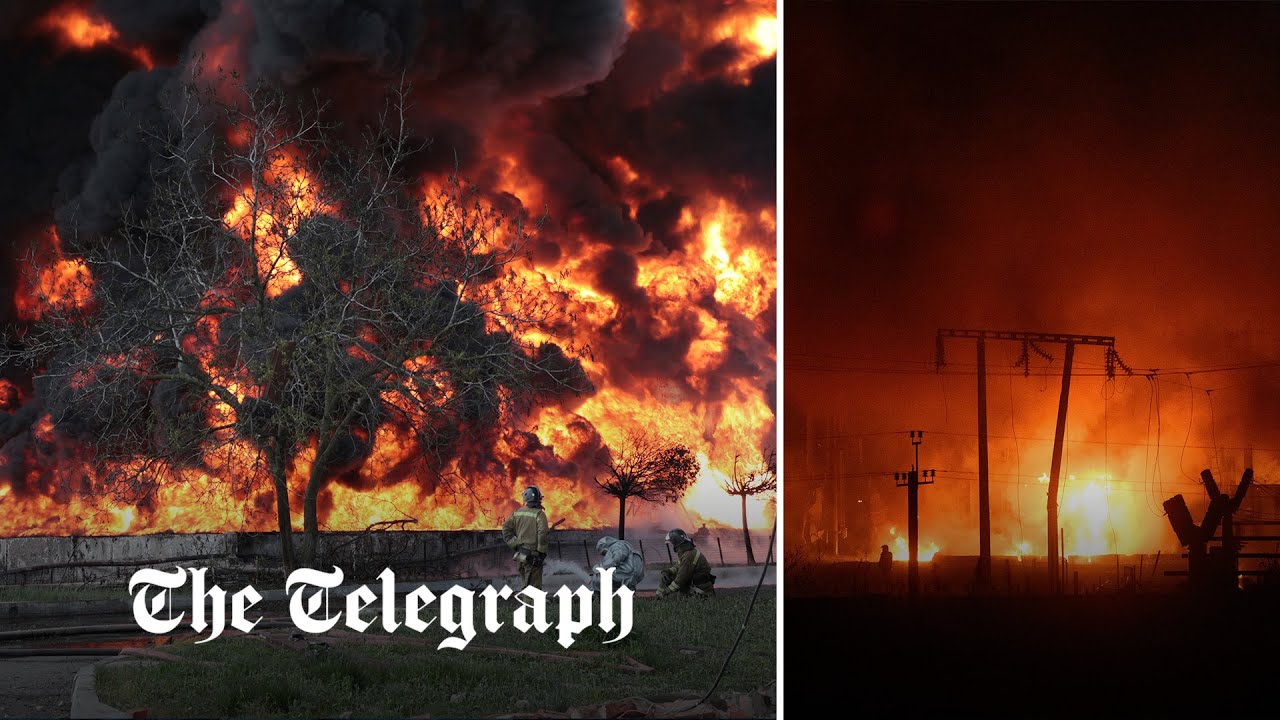 Ukraine war: Missile strikes blow up Lviv power stations while oil depot targeted in Donetsk