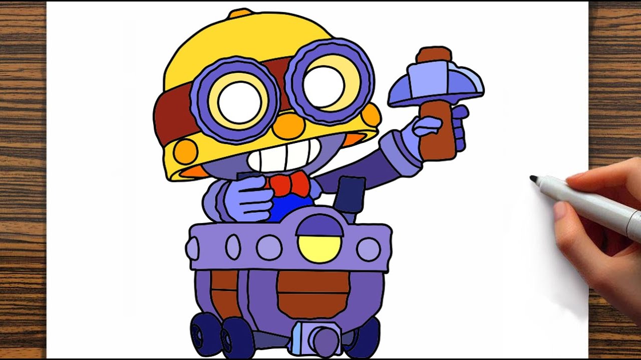 How to draw CARL from Brawl Stars | Step by step