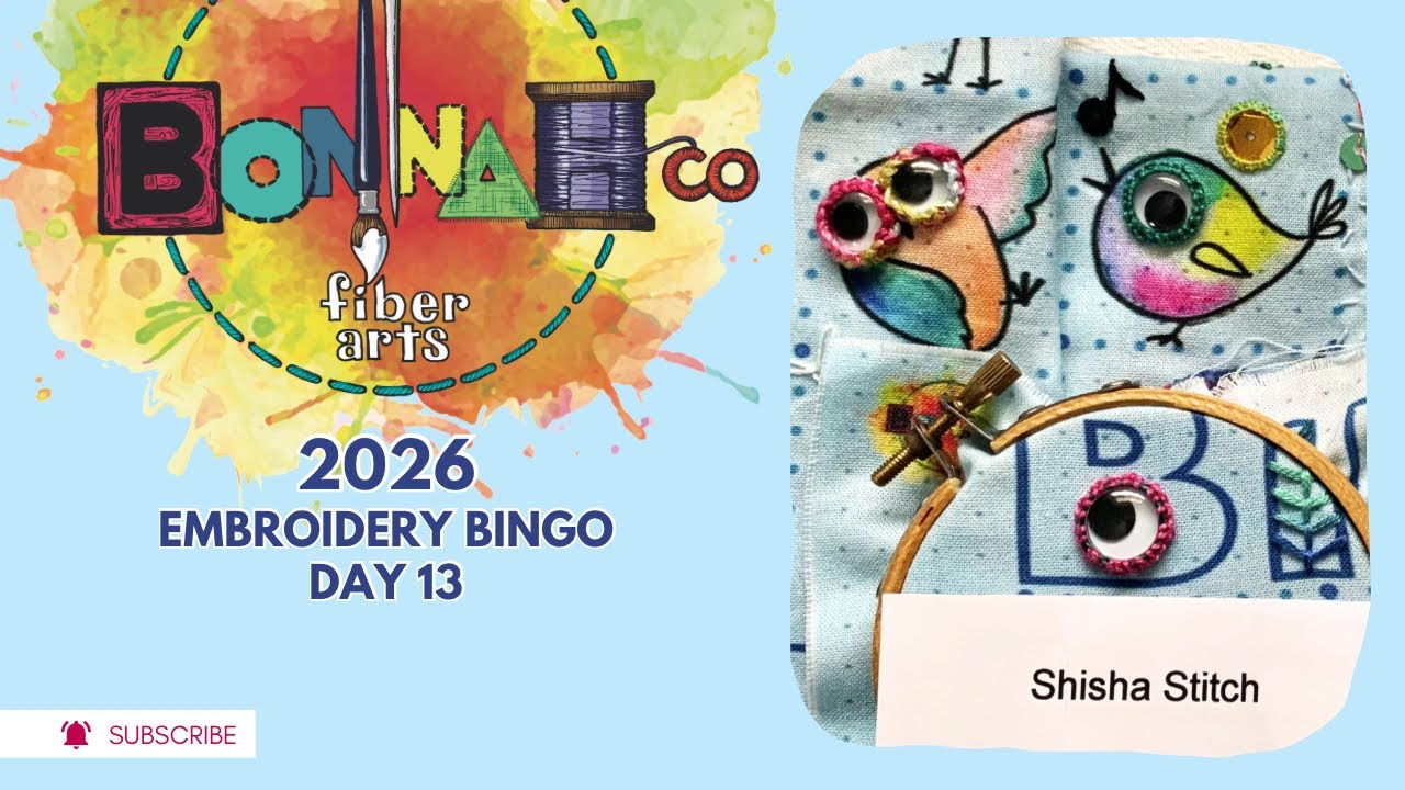 Embroidery Bingo 2026 Day 13: Shisha Stitch