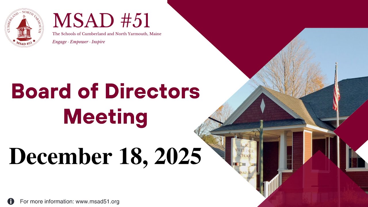 MSAD#51 School Board Meeting, December 18, 2025