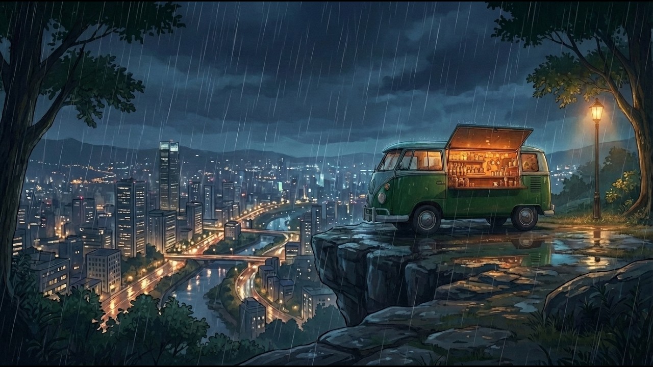 12 Hours 90's Chill Lofi ☕ Cozy Rain Lofi Music for Study, Work & Peaceful Sleep 🌧️ Dreamy Night