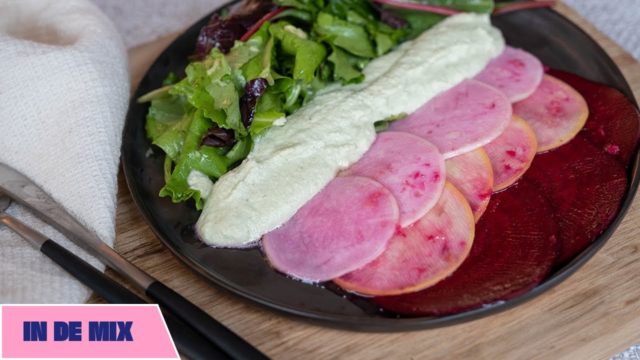 Salade van rauwe groentjes met macadamiaroom | In de mix