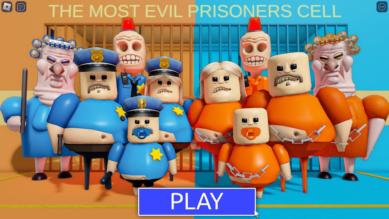 POLICE Vs PRISONERS LOVE TO PLAY in BARRY PRISON RUN! New Scary Obby (#Roblox)