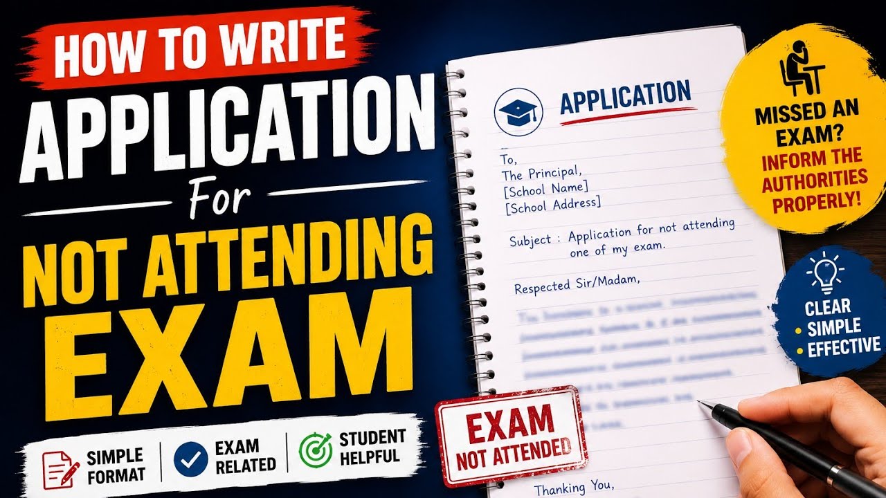 Application for not attending exam | How to write an application for not attending exam