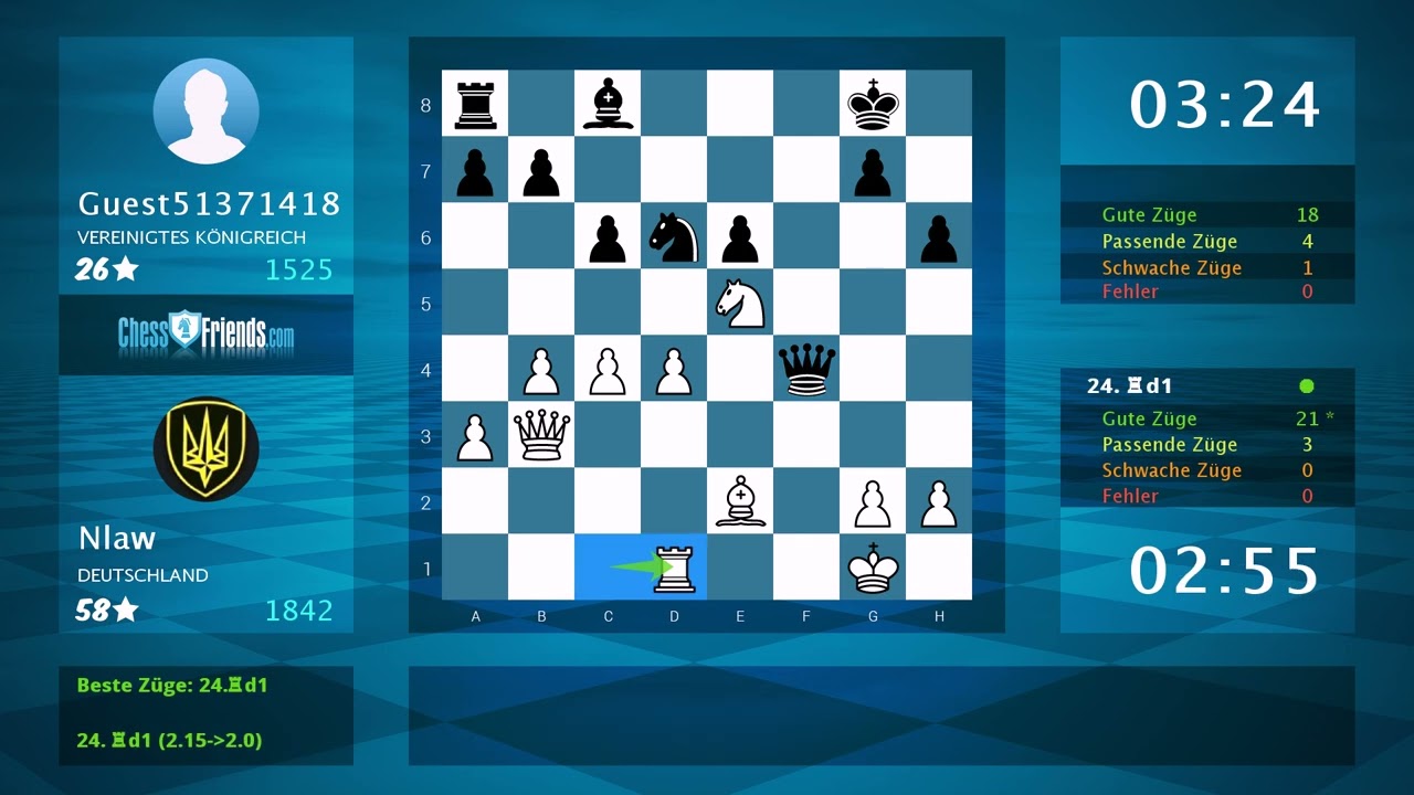 Schachspielanalyse: Nlaw - Guest51371418, 1-0 (Von ChessFriends.com)