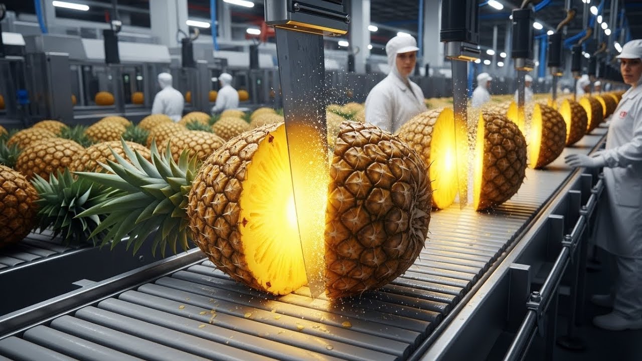 Inside a Modern Pineapple Juice Factory: From Harvest to Delicious Fresh Drink (The Whole Process)