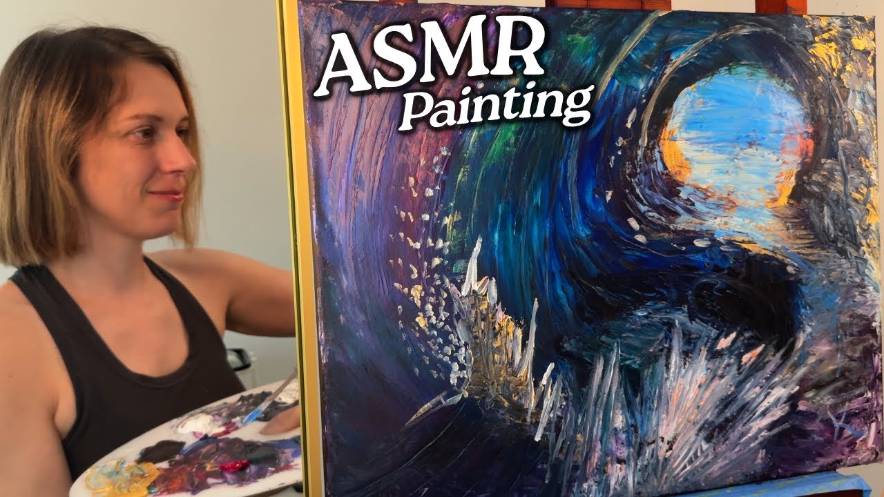 ASMR Palette Knife Texture Painting Exploration | Painting as Meditation (1 Hour, No Talking)