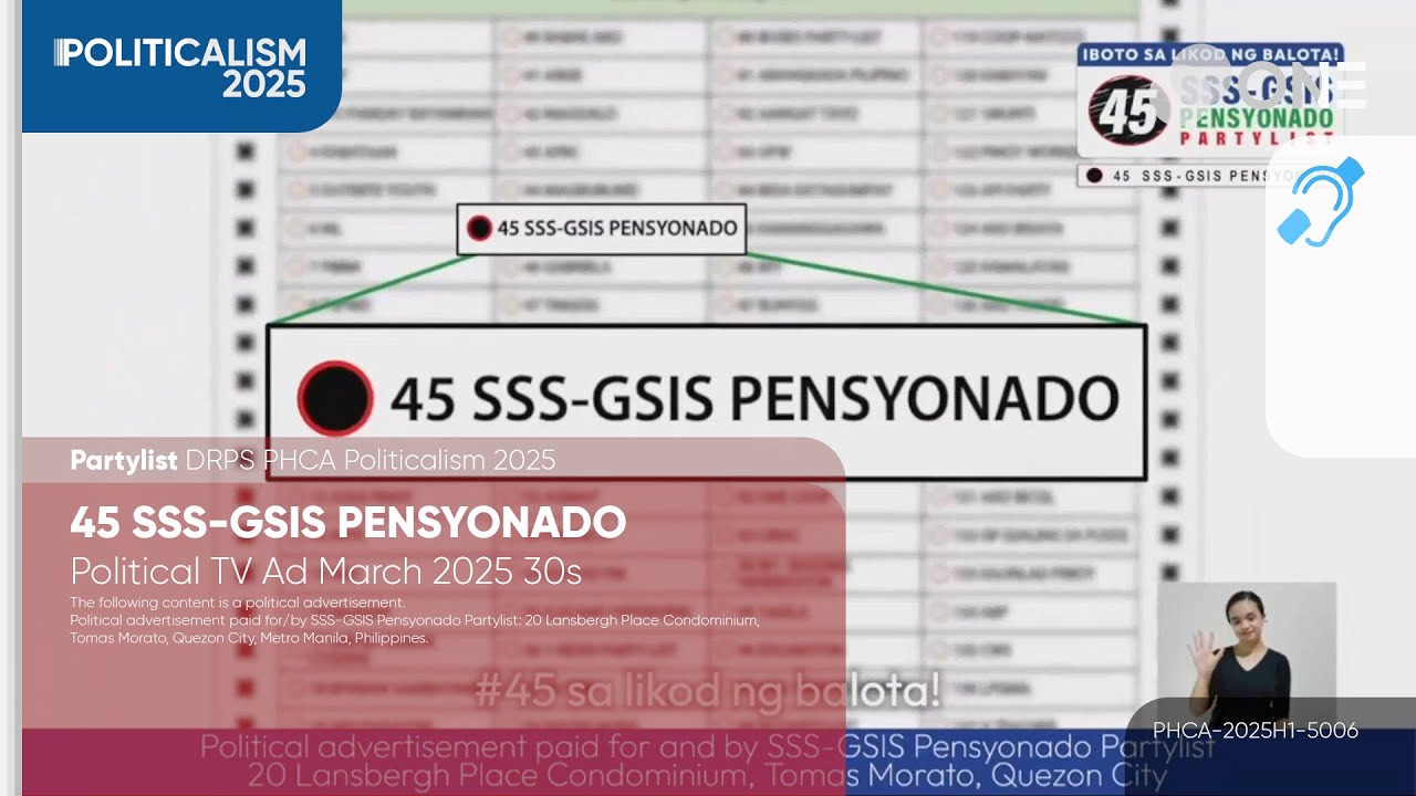 SSS-GSIS PENSYONADO Partylist Political TV Ad March 2025 30s