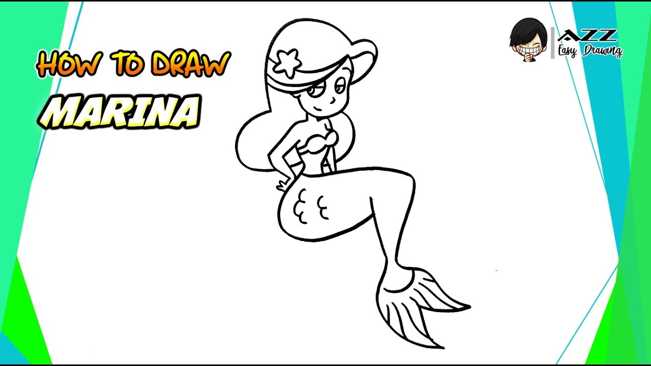 How to draw Marina step by step