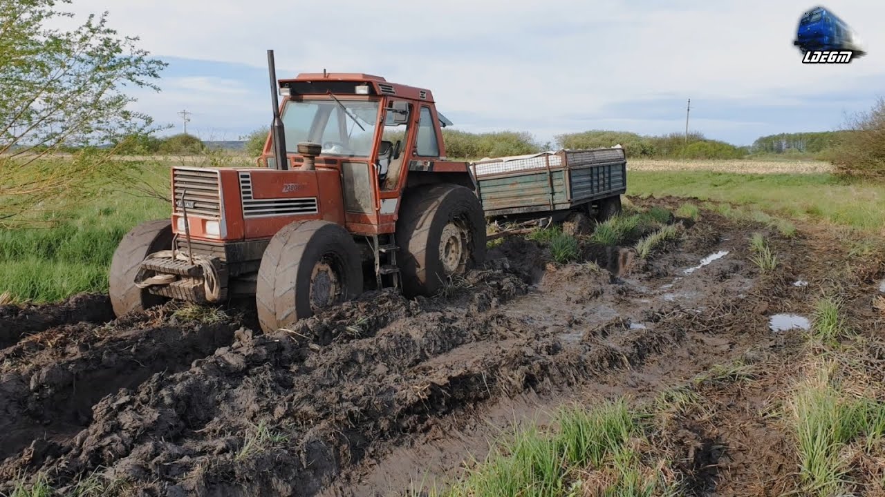 🚜 FIAT 1380DT & John Deere 5090M Tractors Stuck in Mud/&Icirc;mpotmolite &icirc;n Noroi in Romania - 06 May 2021