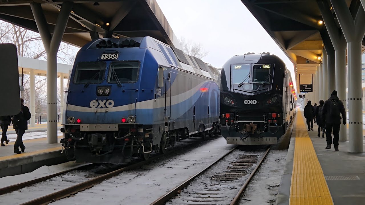 WINTER TRAINS EXO Ride Aboard  CRRC Coaches From Lucien L'Allier to Montreal West