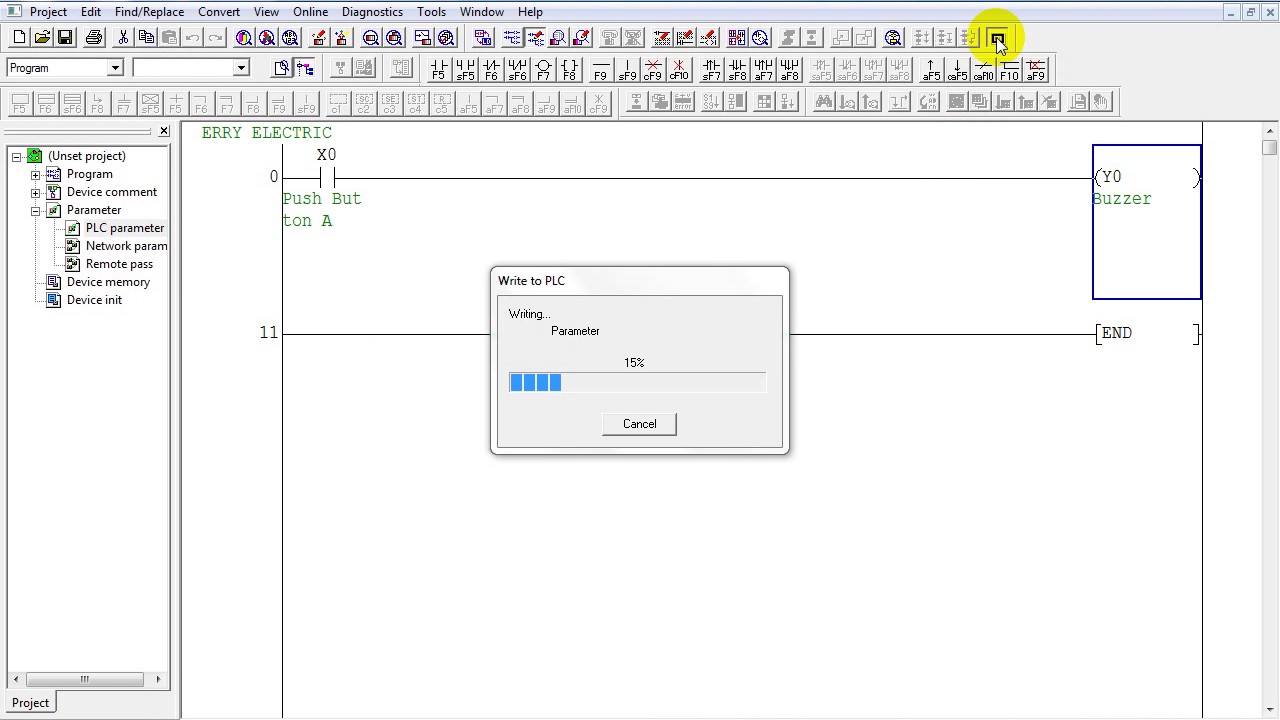 Tutorial Create Program GX Developer PLC Mitsubishi Simulation