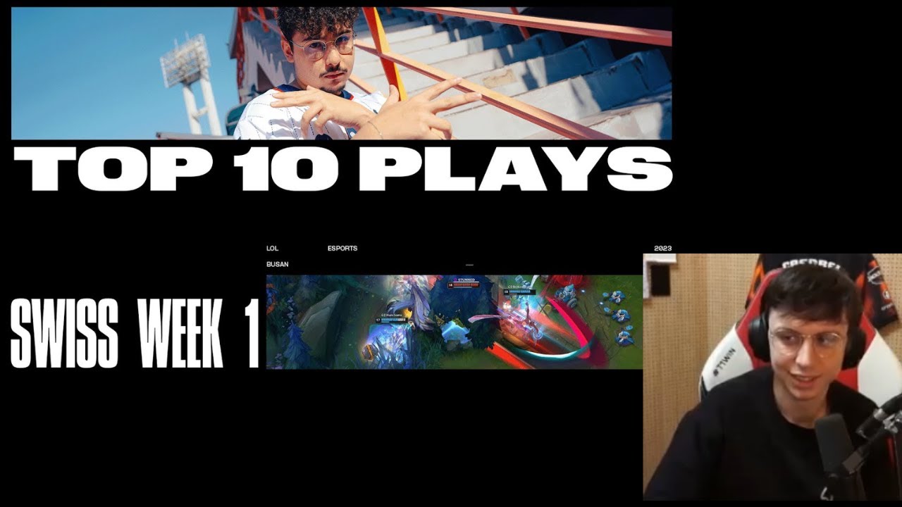 Top 10 Plays of Swiss Week 1 Worlds 2023 | Caedrel Reacts