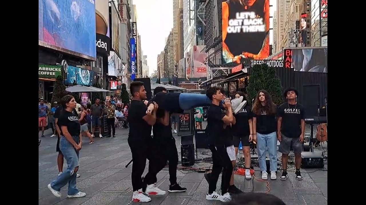 Evangelism Skit About Jesus with Youth Group In Times Square NYC