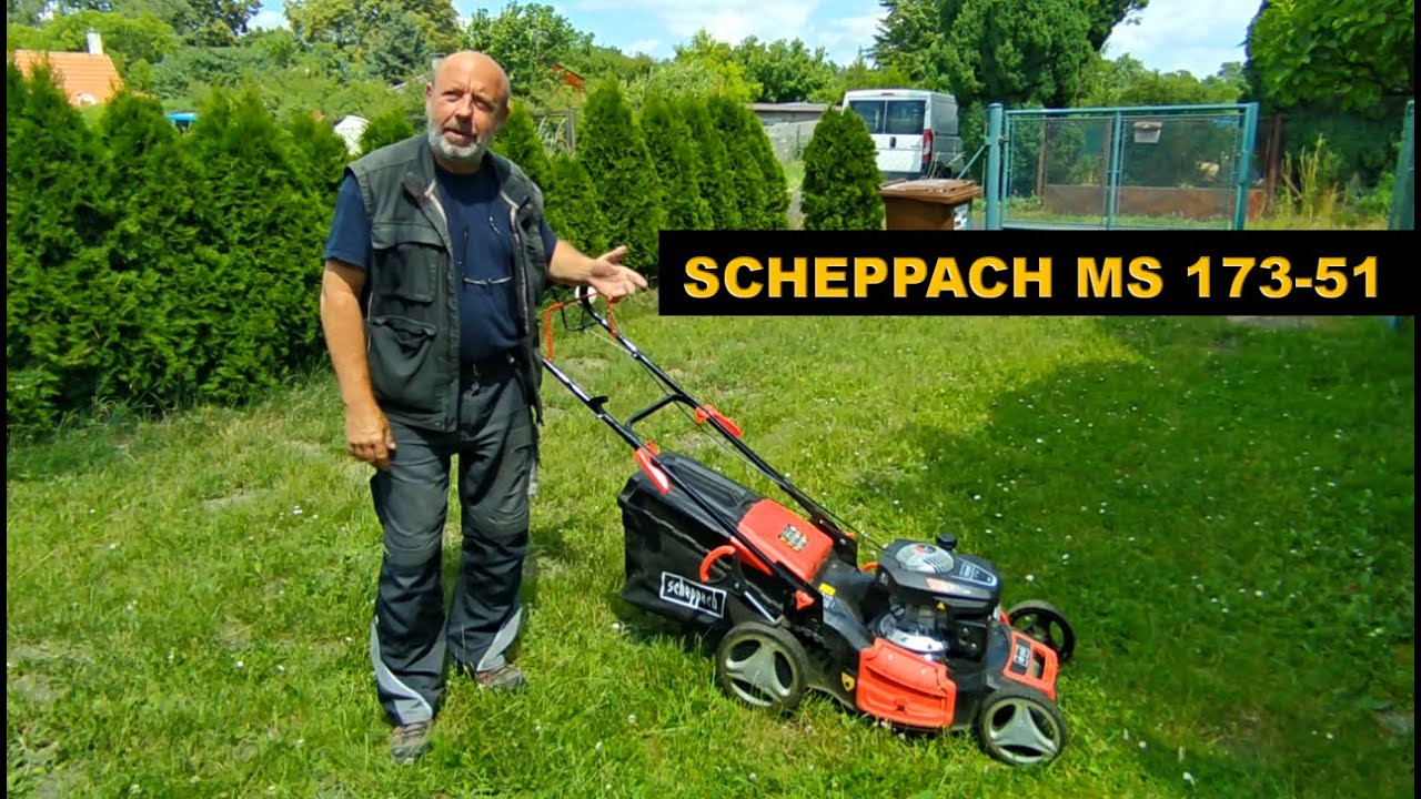 SCHEPPACH MS 173-51 sekačka s pojezdem RECENZE - 3 YEARS REVIEW petrol lawn mover (EN subtitles)