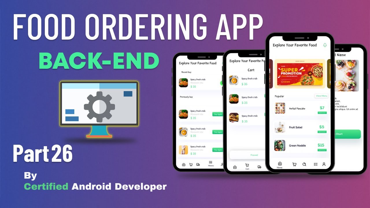 Food Ordering App Backend #10 - Add Food in Cart & Show Data in Cart-Complete Android Studio Project