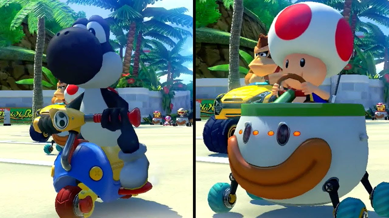 Mario Kart 8 Deluxe - Multiplayer - Black Yoshi vs Toad (Shell Cup 50cc)