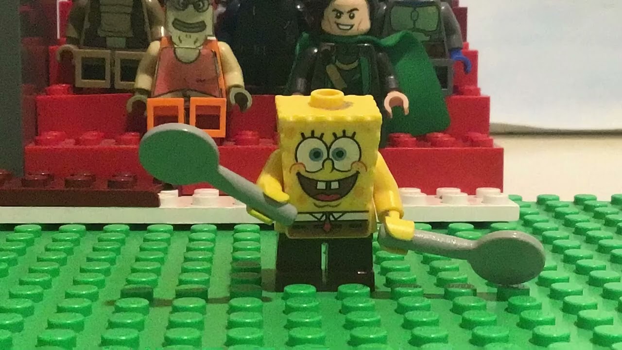 Lego SpongeBob stop motion: “The Fry Cook Games”