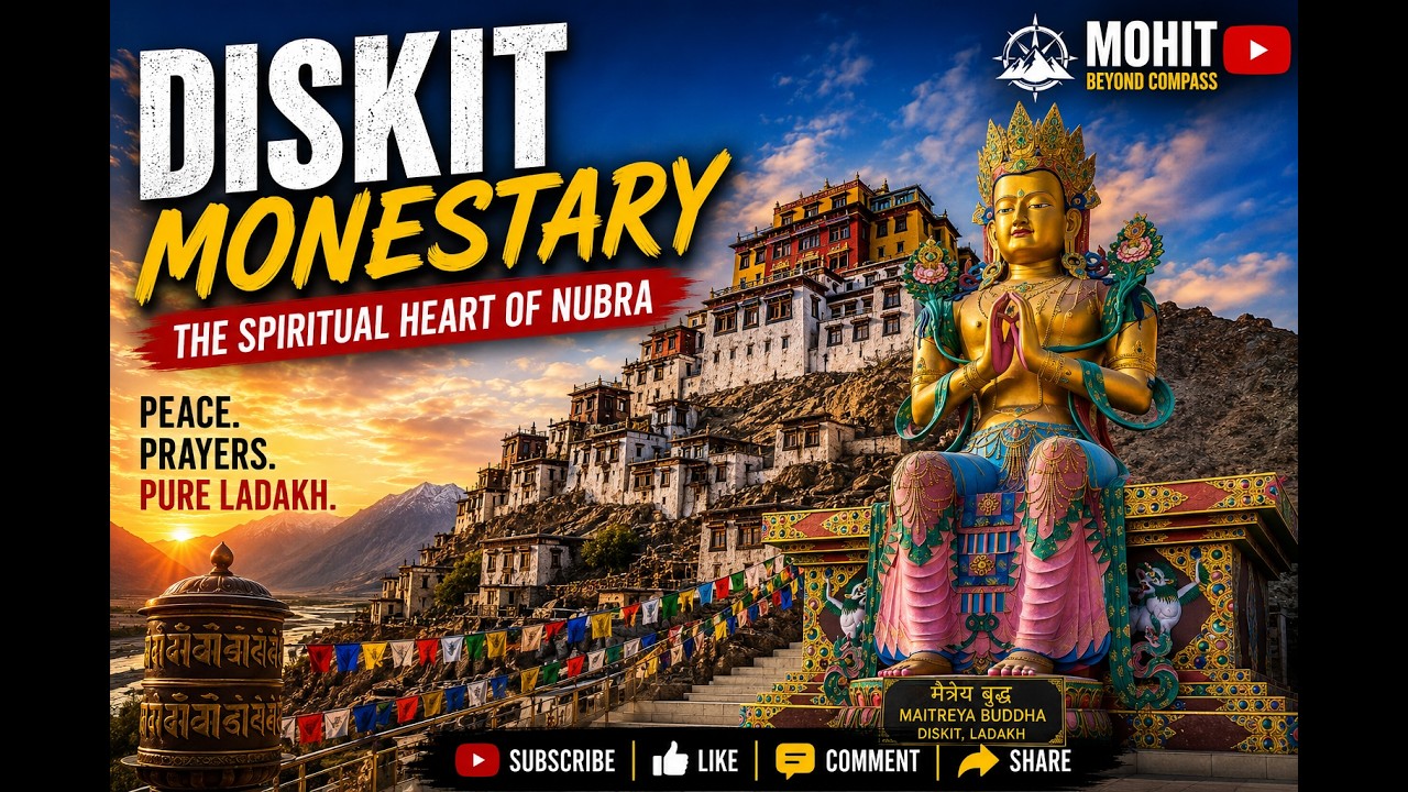 A Monastery Above the Mountains! 🤯 | Diskit Monastery, Nubra Valley
