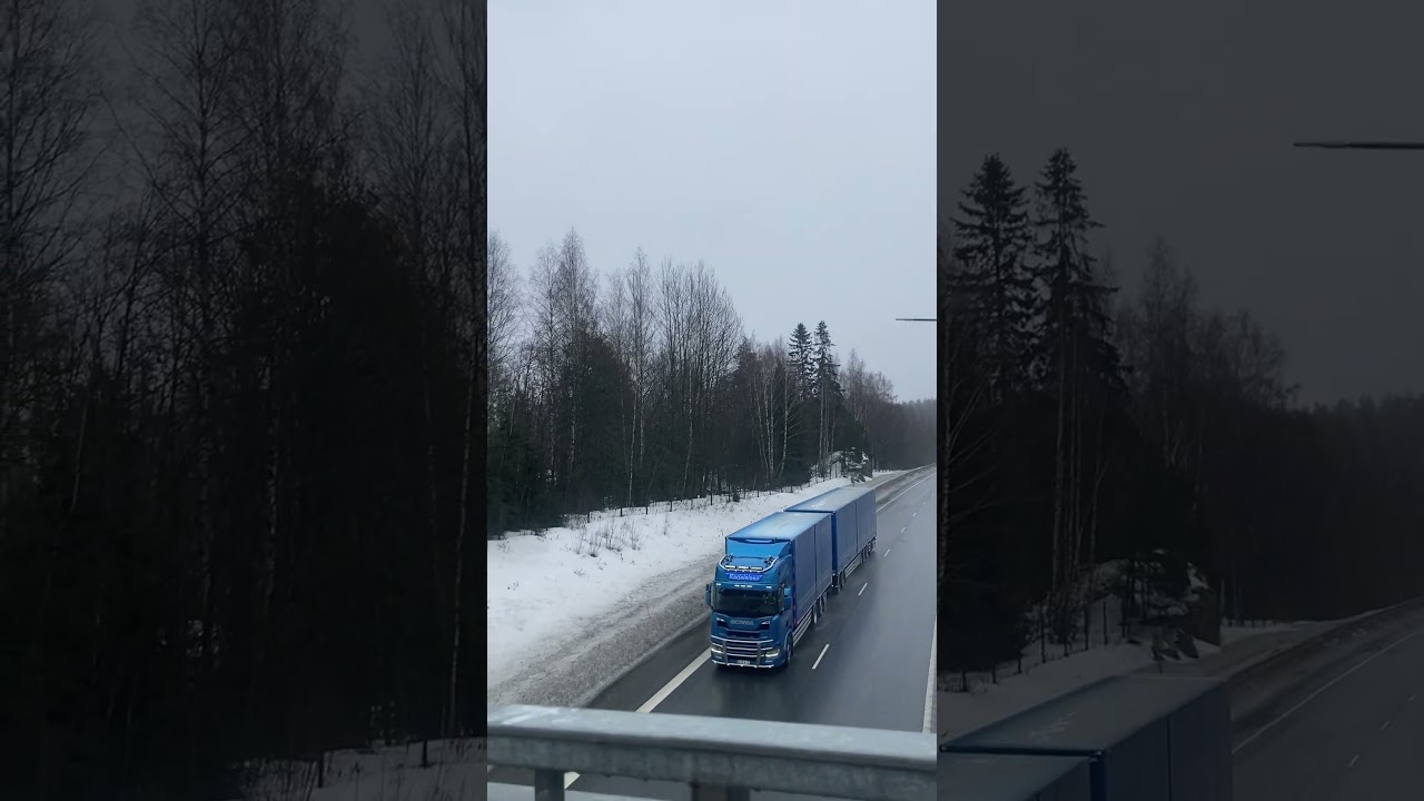 Truckspotting [Scania with air horns & beacon lights]#truck #truckspotting #finland #scania