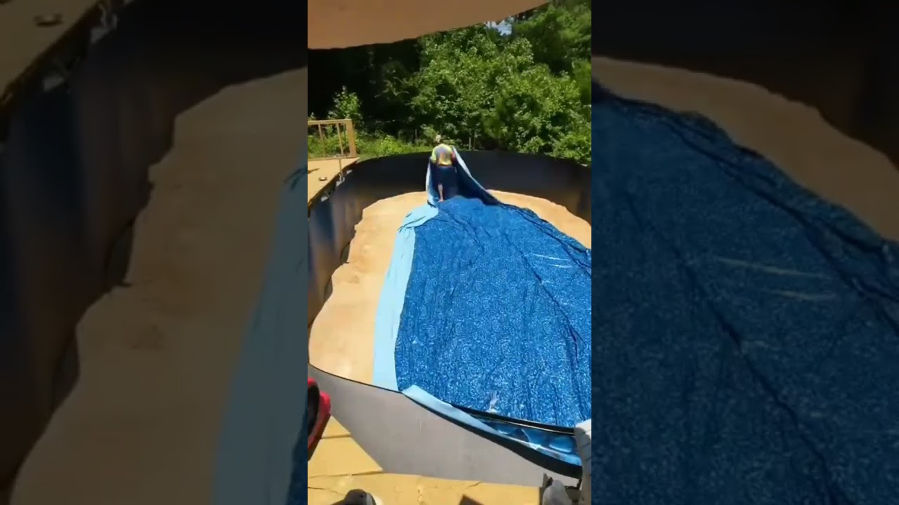 Oval Liner Install #abovegroundpool