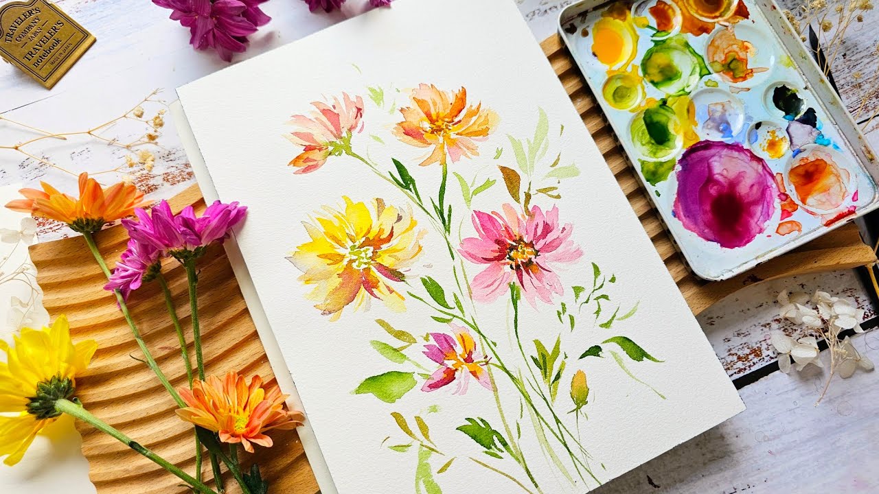 Expressive Watercolor Flowers: Let's Paint Malaysian Mums
