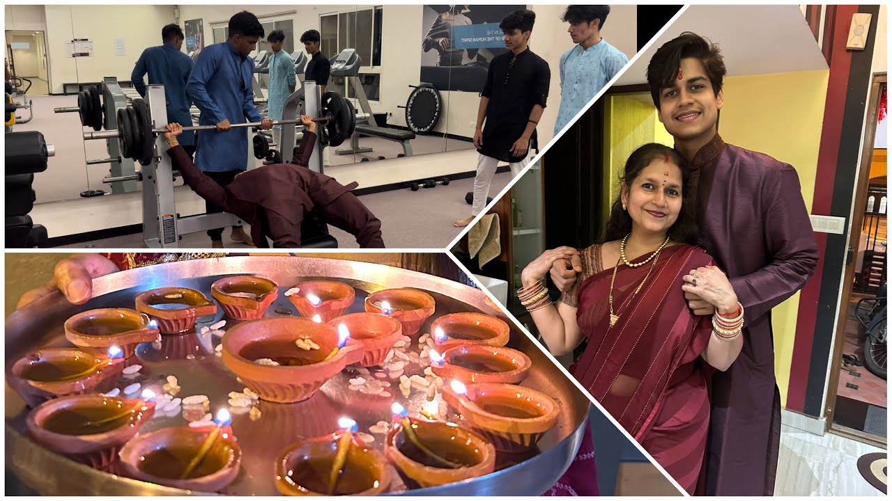 DIWALI VLOG | KURTA MEIN WORKOUT | SWEETS AND CRACKERS