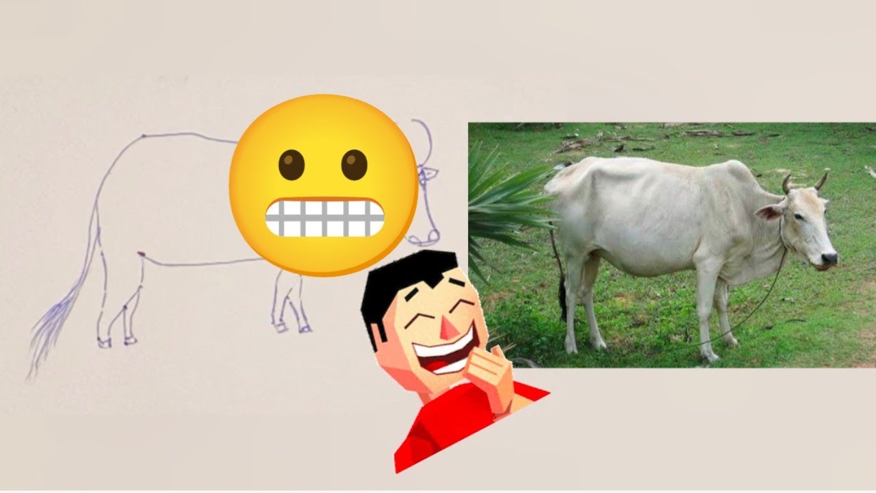 Very funny cow drawing 🐂 What else do you remember? Click to watch to laugh 😂