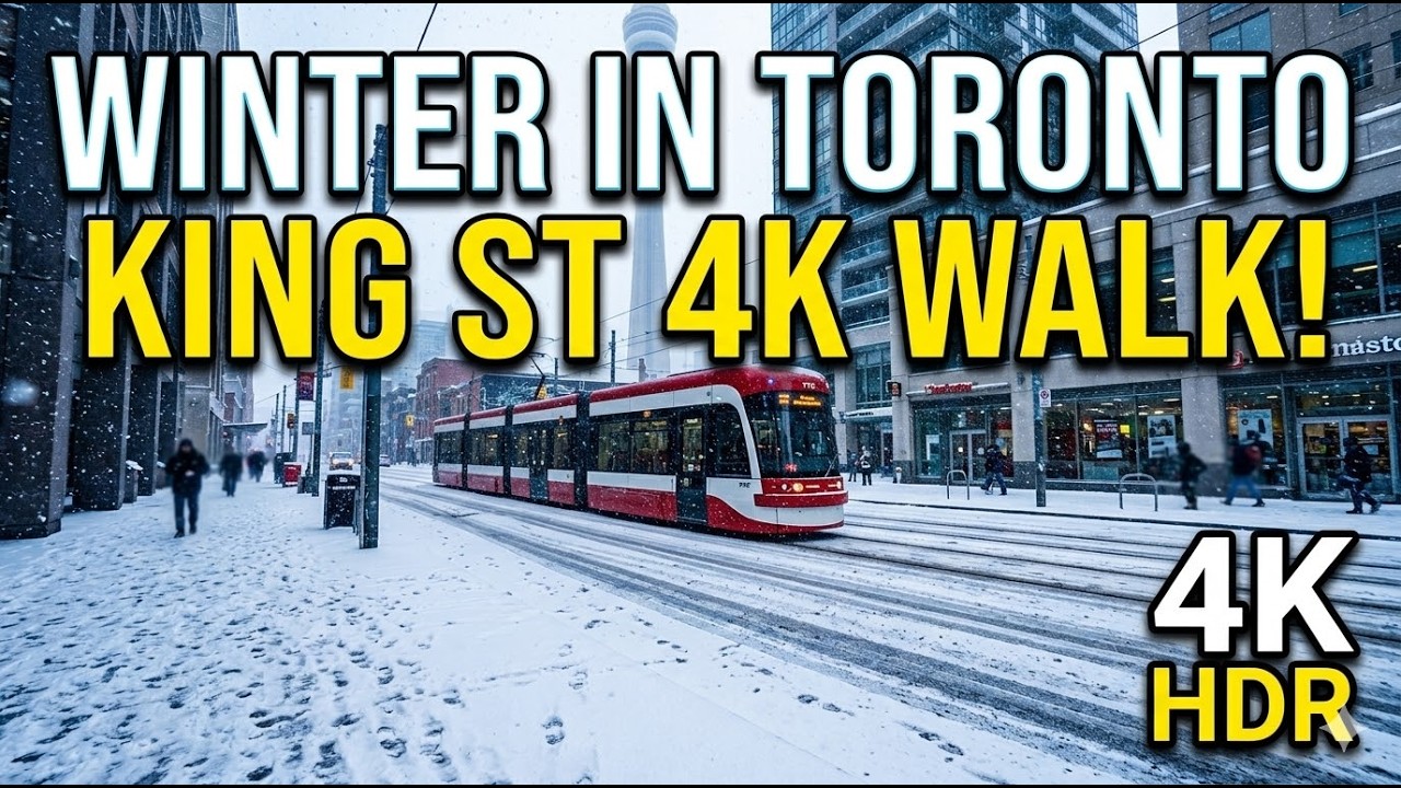Downtown Toronto 4K Walk | King Street Frozen | Real Time Urban Journey