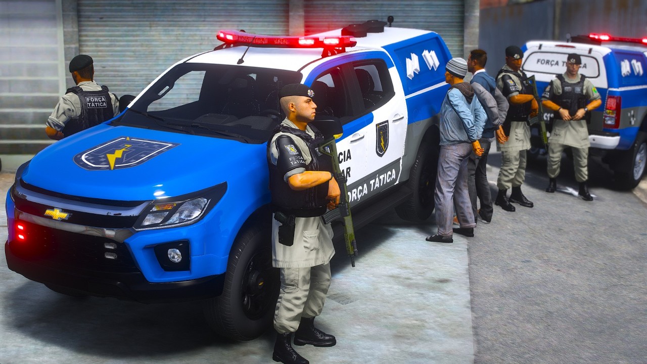 FORÇA TÁTICA ENQUADRO, PERSEGUIÇÃO + TROCA de TIROS | PMGO | GTA 5 POLICIAL