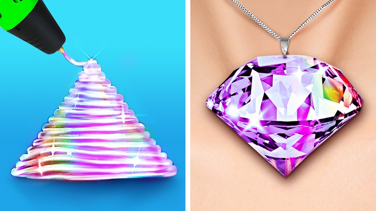 MAGNIFIQUES IDÉES DE BIJOUX DIY || PISTOLET À COLLE, STYLO 3D, RÉSINE ÉPOXY