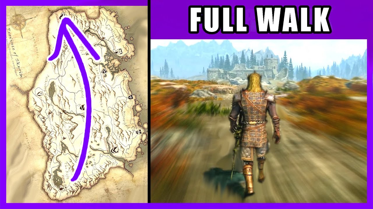Full Walk Across the Map (ASMR) | Skyrim