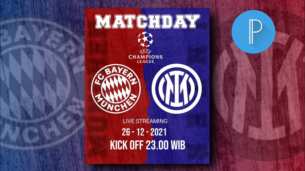 cara membuat poster matchday - logo satu warna