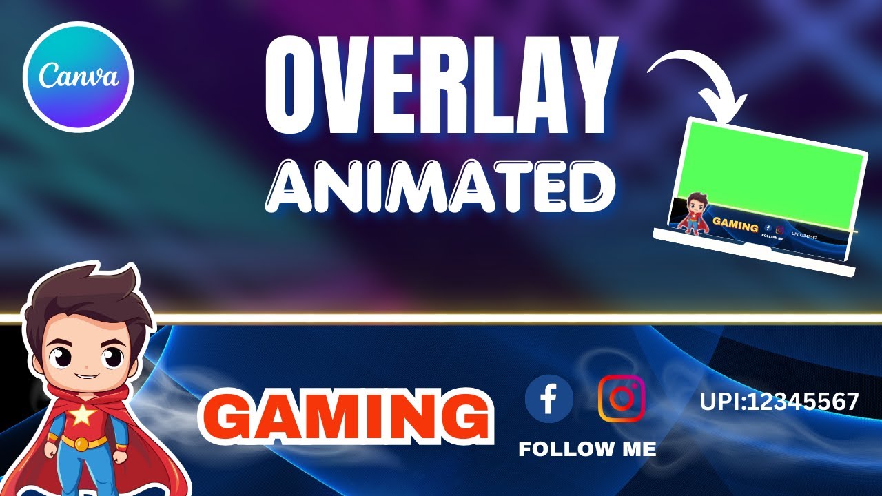 How to make Animated Streaming Gaming Overlay in Canva | Stream banner