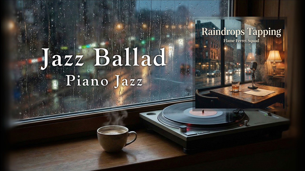 재즈 발라드 [ Raindrops Tapping ] 음악 카페 🎶 Jazz  Ballad  🎶Music 🎶Piano 🎶Instrumental 🎶BGM