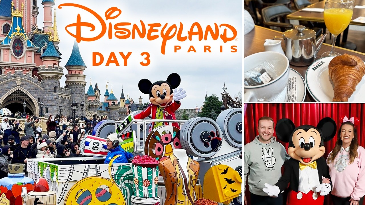 Disneyland Paris Day 3 Vlog | Rosalie Breakfast, Meet Mickey, Rides & Parade ✨