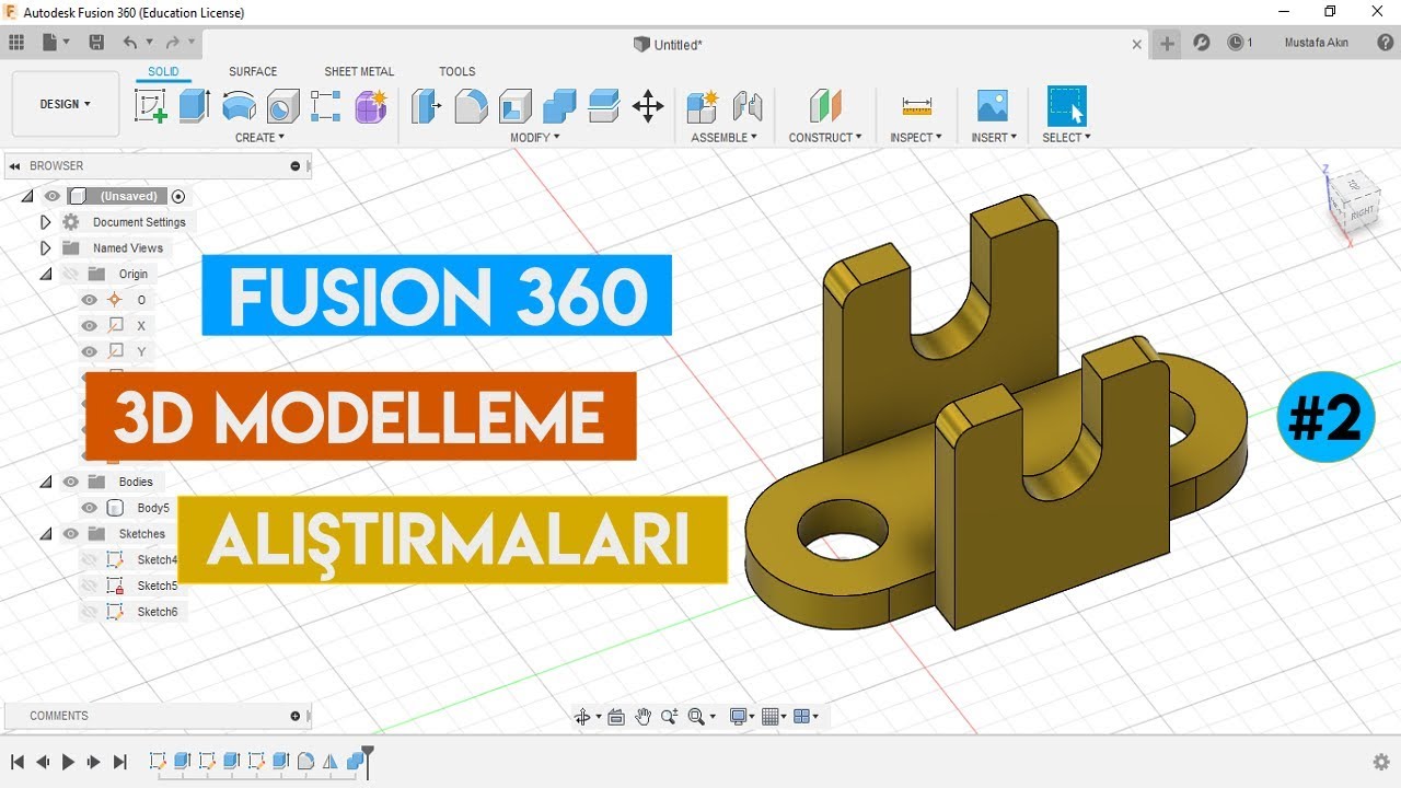 3D Modelleme Alıştırmaları | Fusion 360 #2