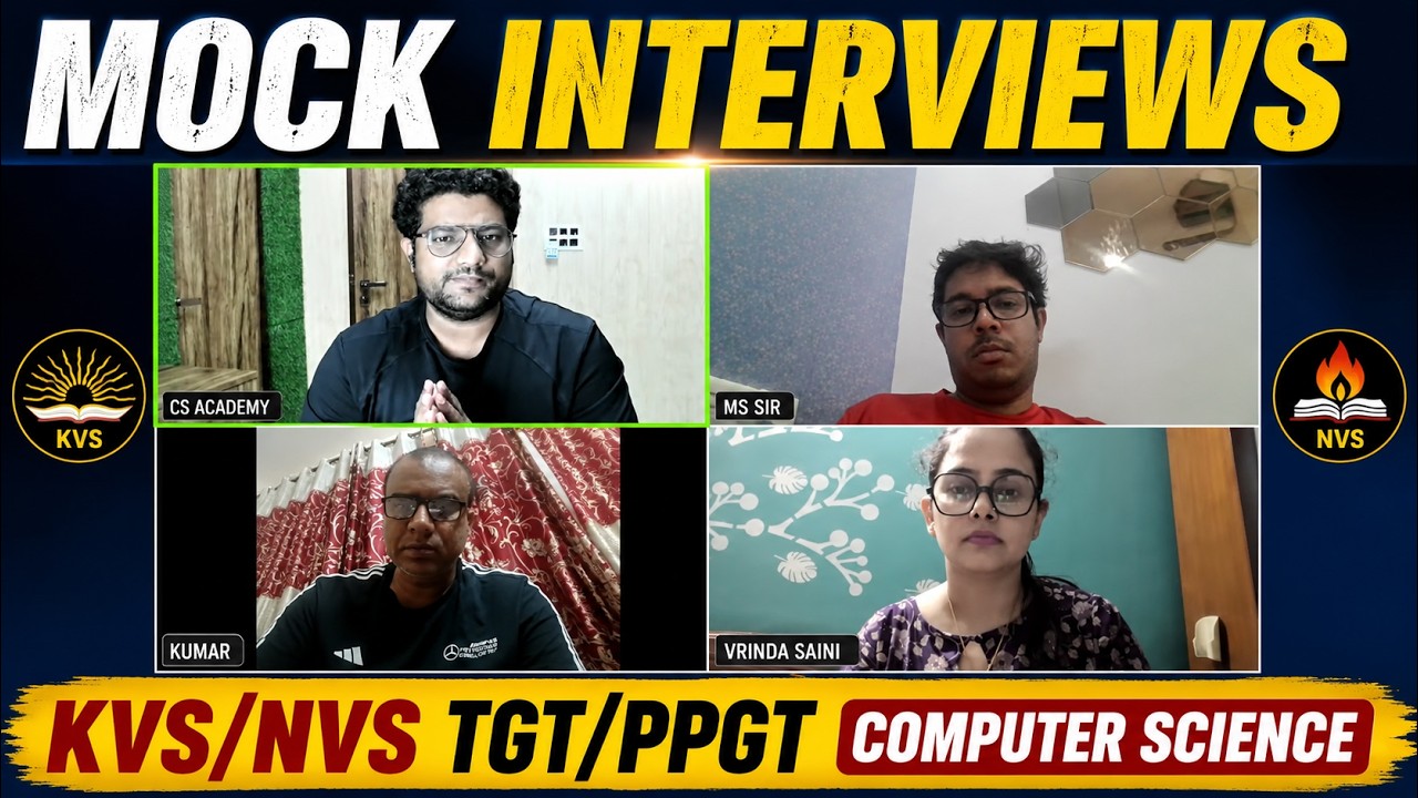 Mock Interview no 1 | KVS/NVS TGT/PGT COMPUTER SCIENCE