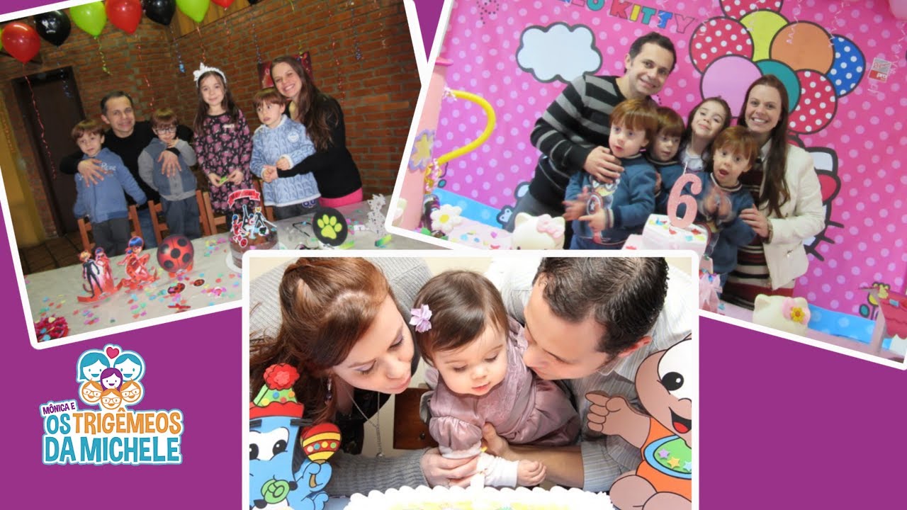 TODOS OS ANIVERSÁRIOS DA MÔNICA | Mônica e Os Trigêmeos da Michele