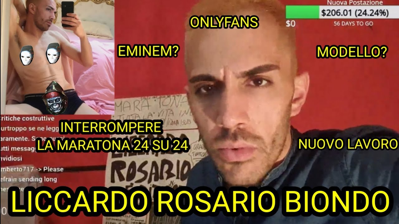 LICCARDO ROSARIO DIVENTA BIONDO , NUOVO LOOK , APRE ONLYFANS , INTERROMPE LA MARATONA 24 SU 24