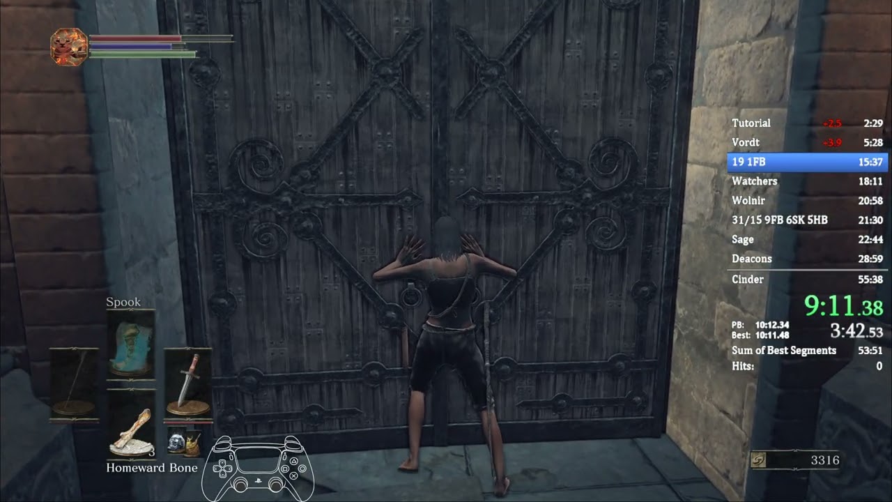 Dark Souls 3 Any% No Hit Speedrun (56:40 IGT)
